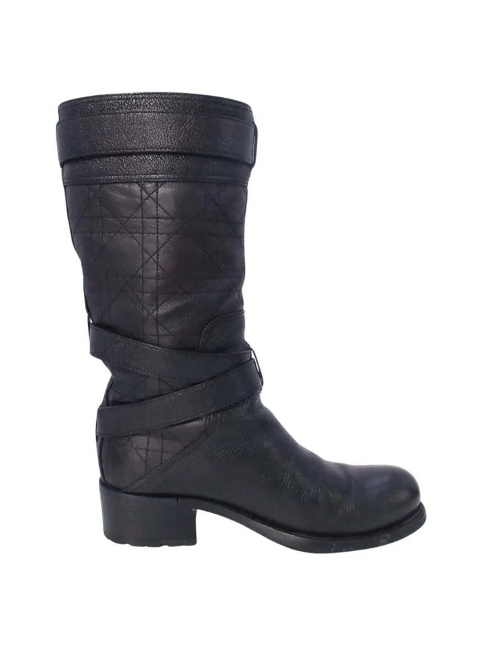 Dior Biker Cannage Low Boot Boots Black - Picture 4 of 15